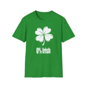 0% Irish | Deluxe St Patrick's Day Tee