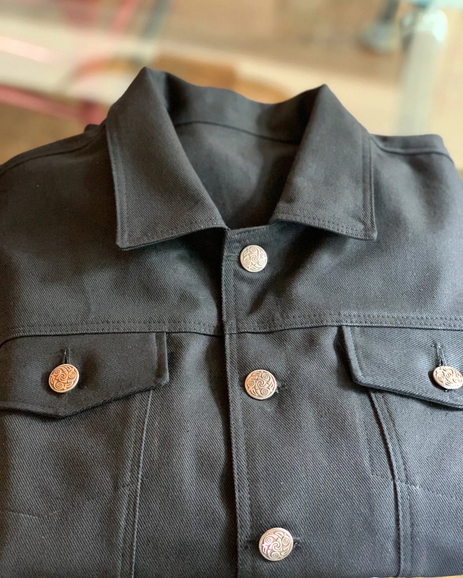 10oz black denim jacket