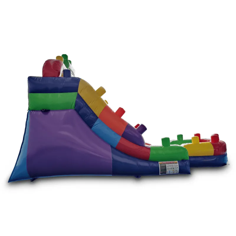 12' Blocks Inflatable Slide Wet/Dry in Rainbow