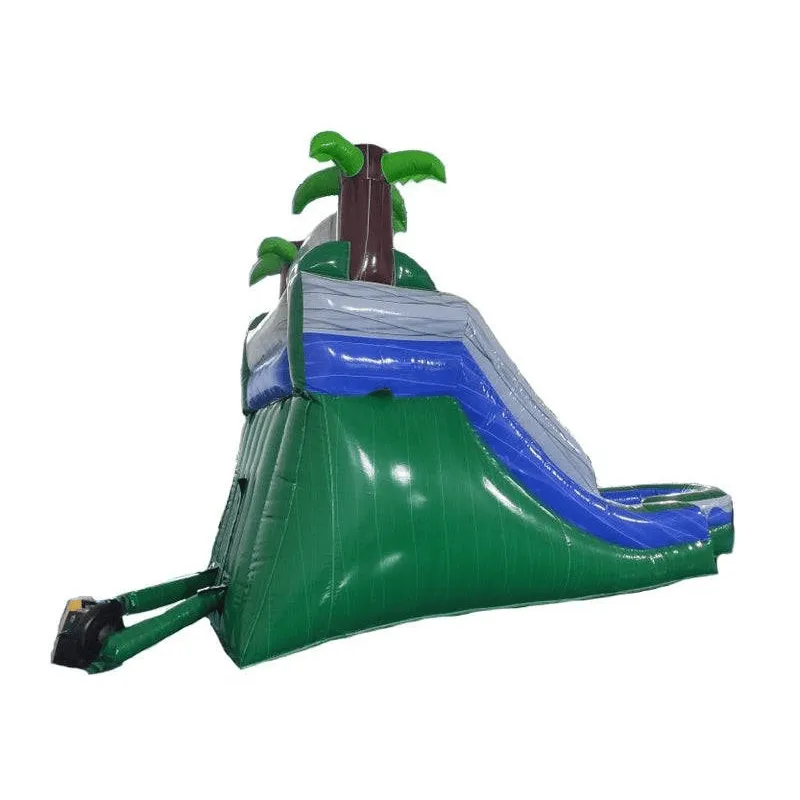 12' Tropical Inflatable Slide Wet/Dry in Green and Blue