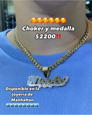 14k Custom Name Pendant   Hollow Cuban Choker for Women (16" Inches) 😍 JTJ™
