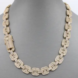 14k GC Puff Choker Full CZ (18” Inches) JTJ™