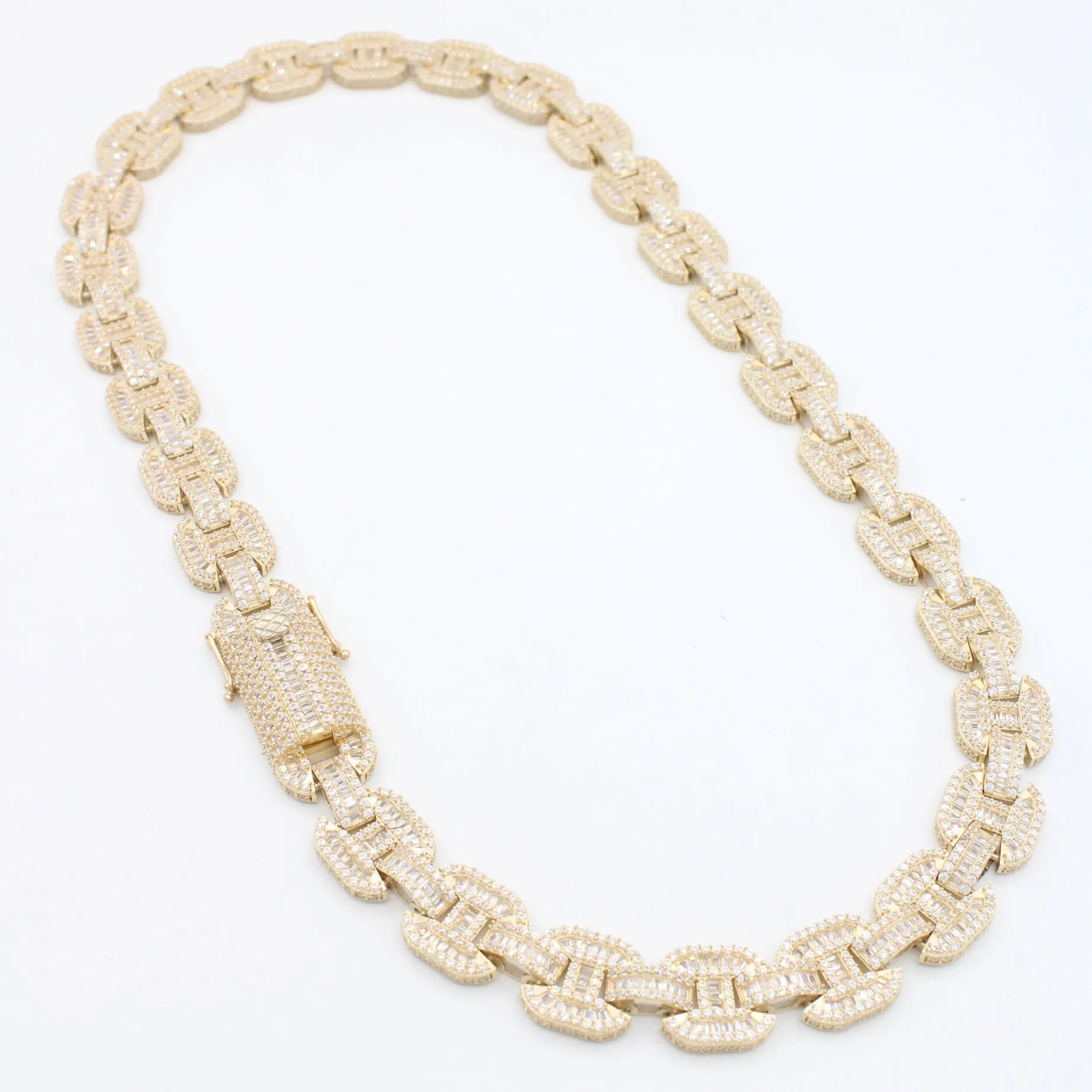 14k GC Puff Choker Full CZ (18” Inches) JTJ™