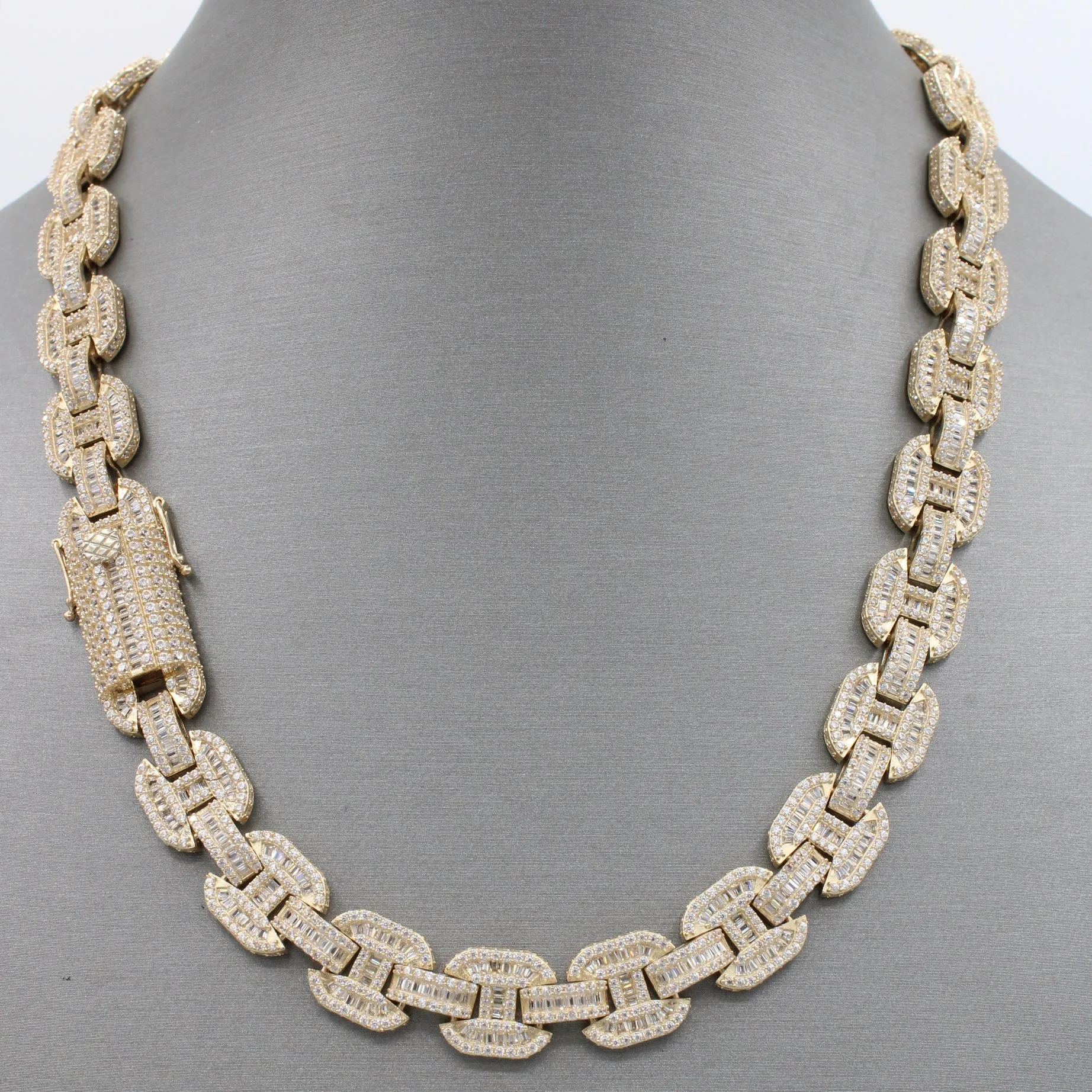 14k GC Puff Choker Full CZ (18” Inches) JTJ™