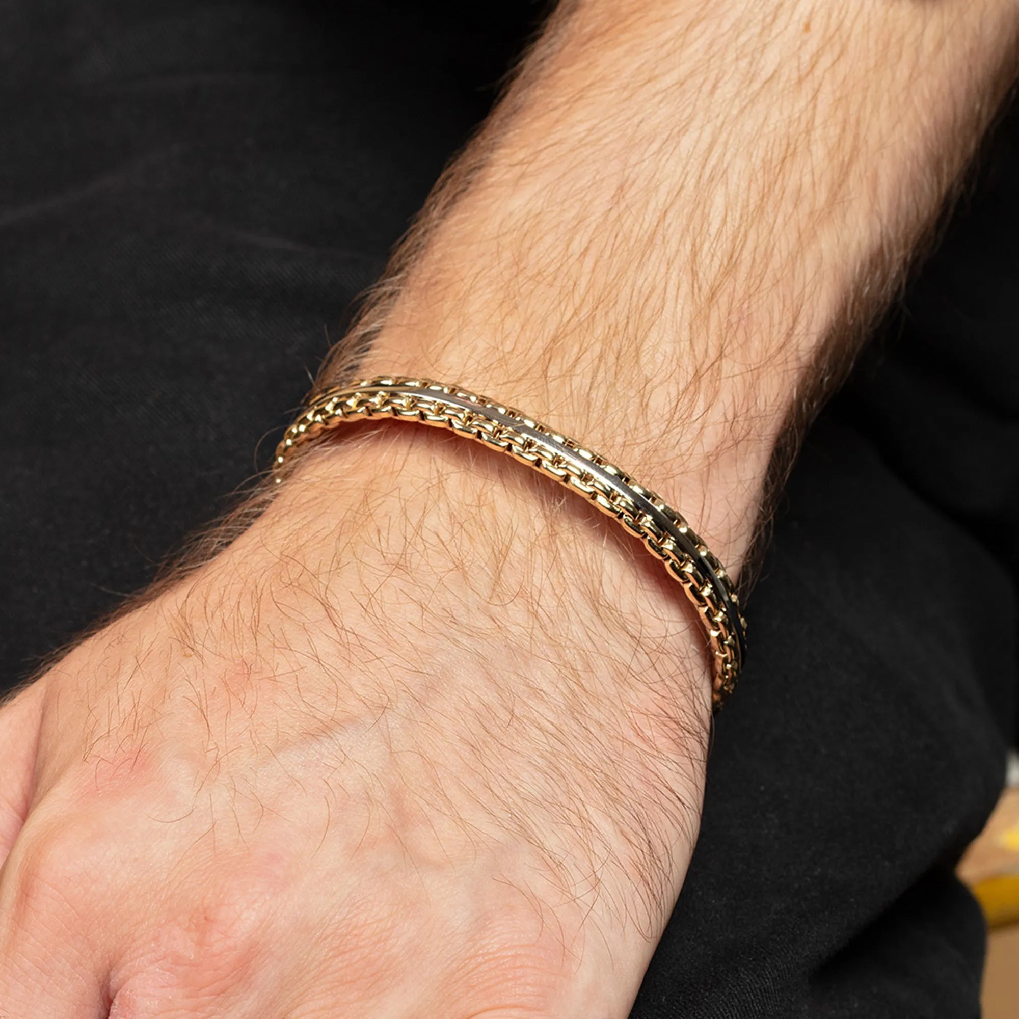 14K Gold Venetian Link Cuff Bracelet