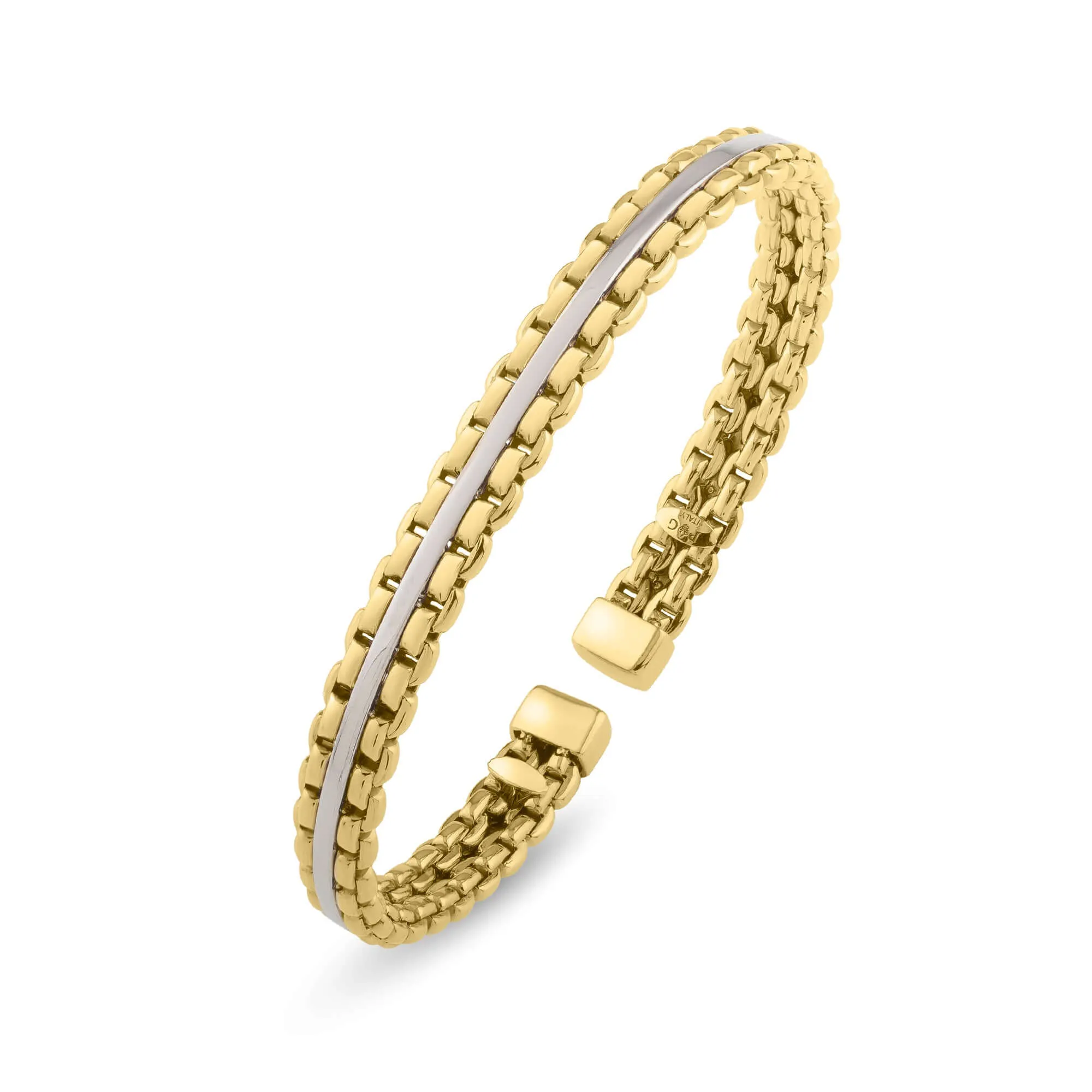 14K Gold Venetian Link Cuff Bracelet