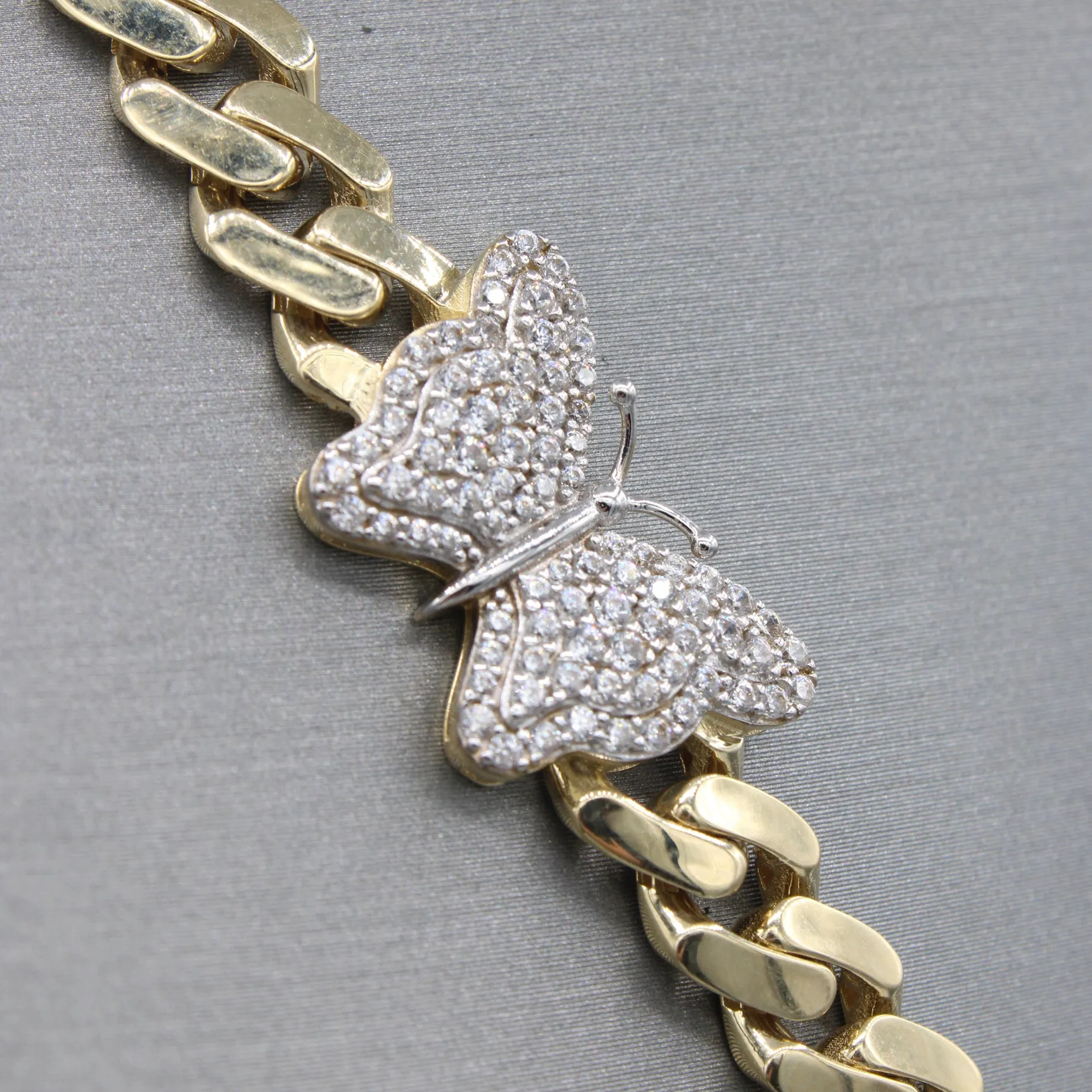 14k Hollow Cuban Butterfly MONACI Choker (7.5MM / 18” Inches) JTJ™