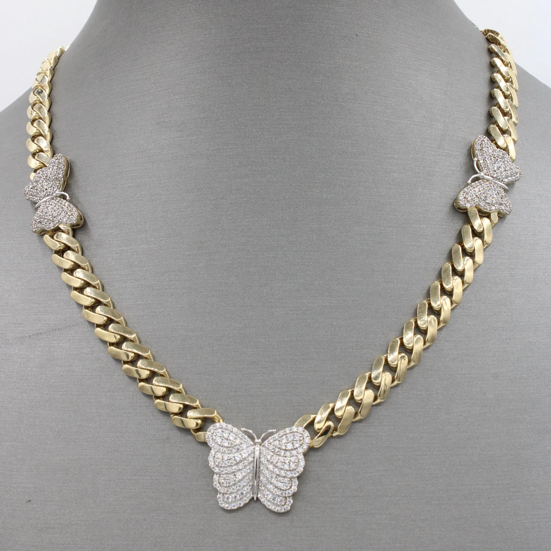 14k Hollow Cuban Butterfly MONACI Choker (7.5MM / 18” Inches) JTJ™