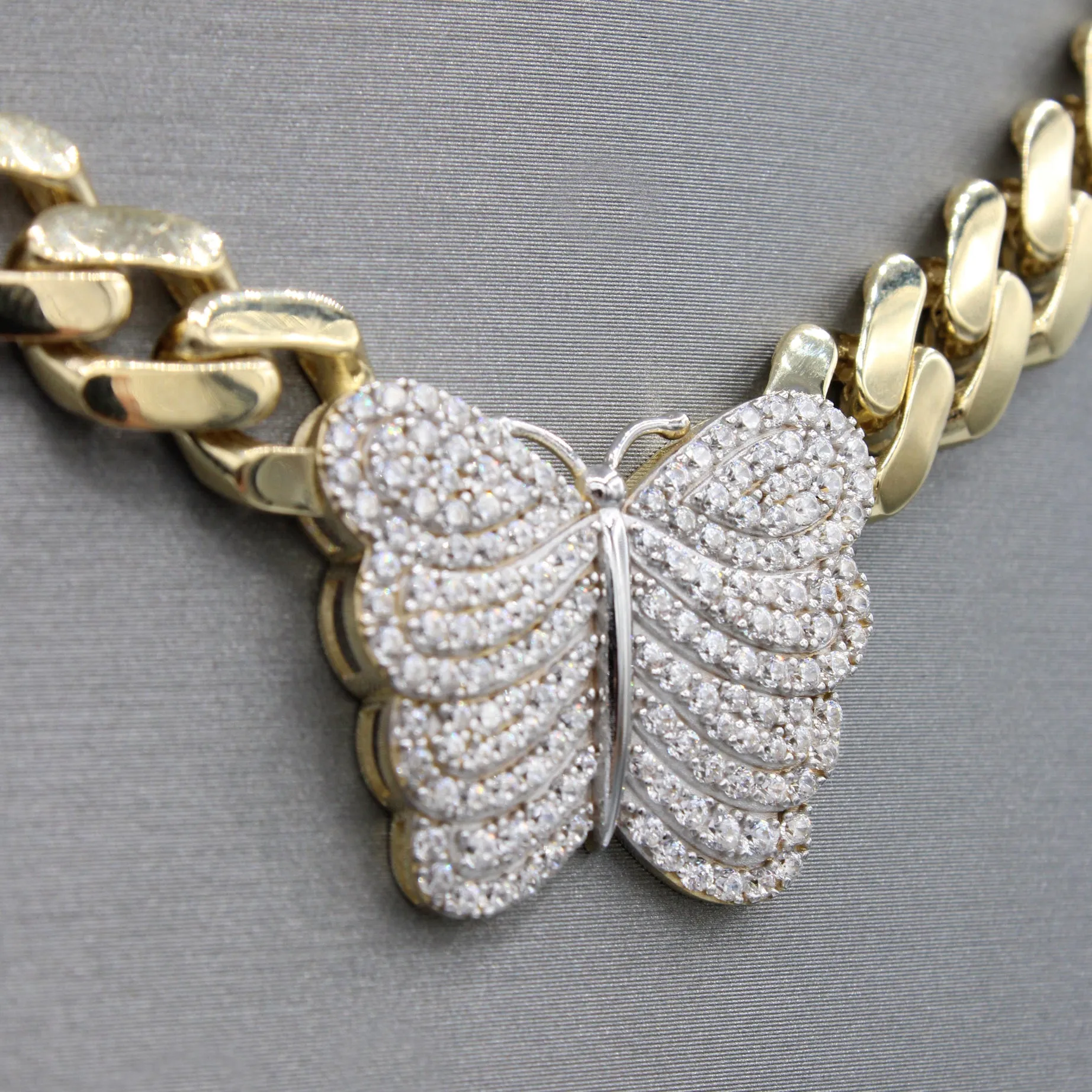 14k Hollow Cuban Butterfly MONACI Choker (9MM / 18” Inches) JTJ™