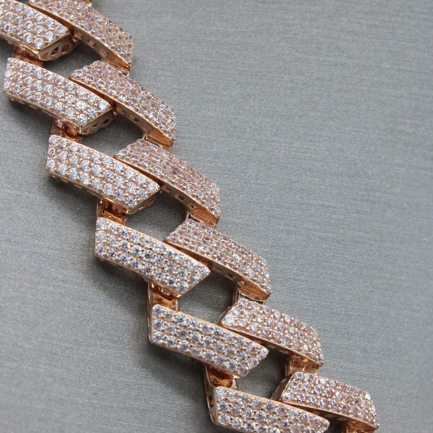 14K Rose Gold Hollow Monaci Choker Full CZ (17MM - 16" INCHES) JTJ™