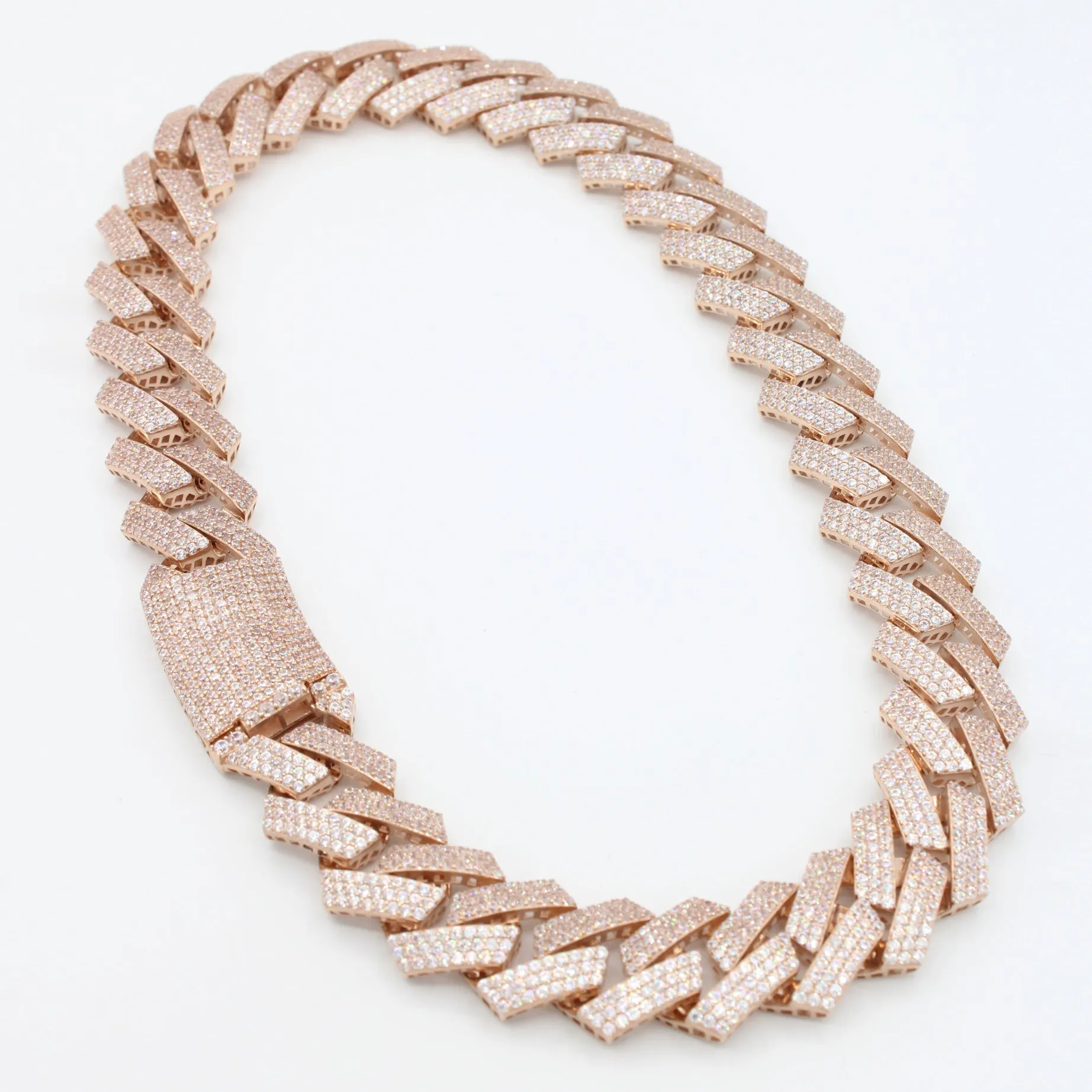 14K Rose Gold Hollow Monaci Choker Full CZ (17MM - 16" INCHES) JTJ™