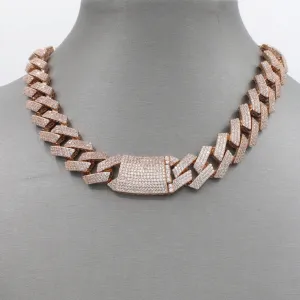 14K Rose Gold Hollow Monaci Choker Full CZ (17MM - 16" INCHES) JTJ™