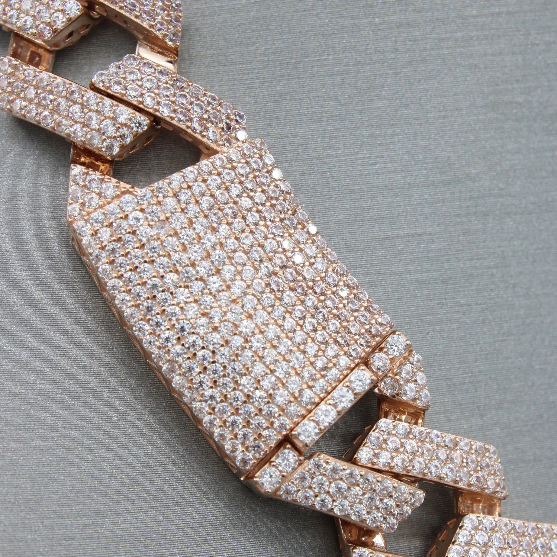 14K Rose Gold Hollow Monaci Choker Full CZ (17MM - 16" INCHES) JTJ™