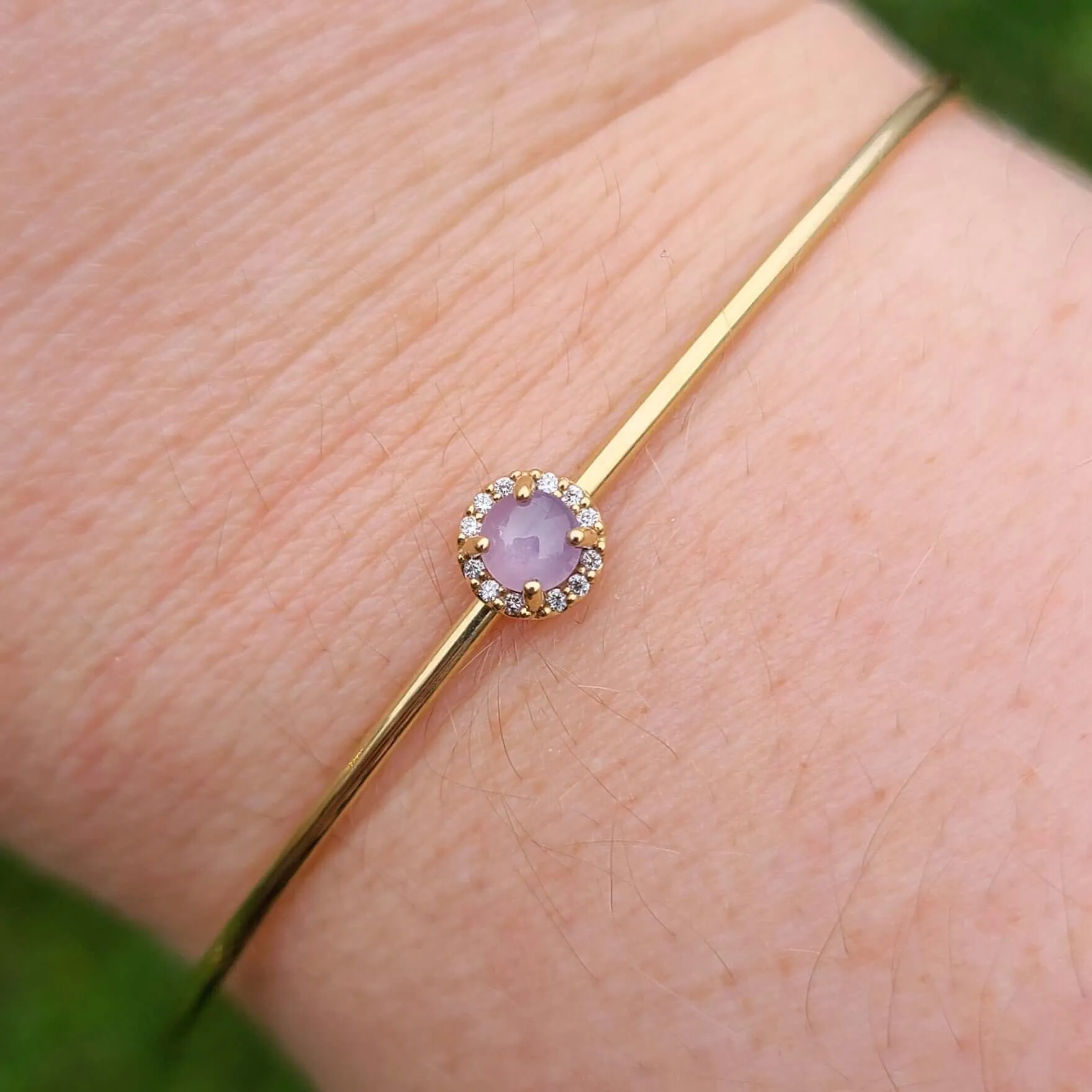 14K Star Sapphire Diamond Cuff in Yellow Gold