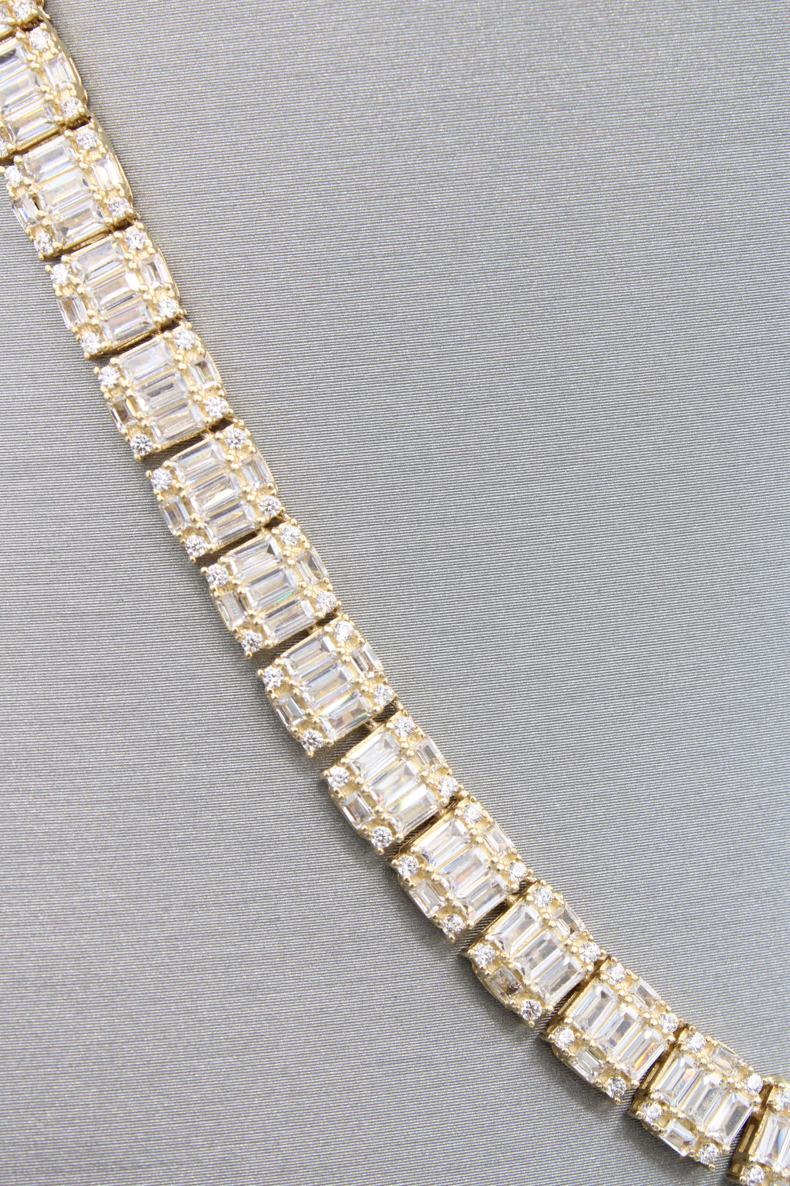 14K Tennis Chocker W/ Baguette CZ (17.5" Inches) JTJ™