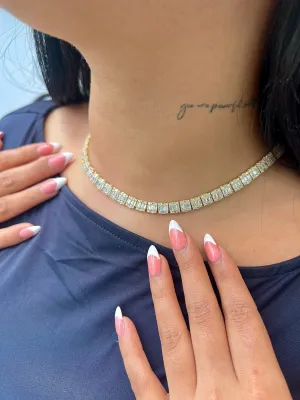 14K Tennis Chocker W/ Baguette CZ (17.5" Inches) JTJ™