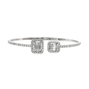 14k White Gold Diamond Cuff Bracelet