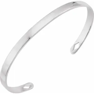 14K White Gold Engravable Cuff 7" Bracelet