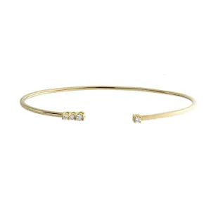 14k Yellow Gold Diamond Cuff Bracelet