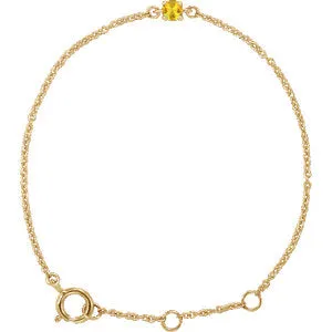 14K Yellow Imitation Citrine Youth Birthstone 4 1/2-5 1/2" Bracelet