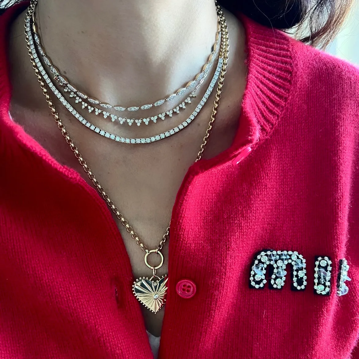 14KT Gold Diamond Sybil Choker Necklace