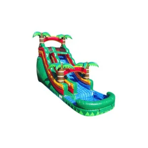 15 FT Green Breeze Inflatable Water Slide in Green
