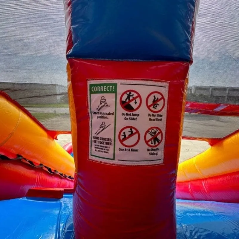 15'H Dura-Lite Dual Lane Red n Blue Slide