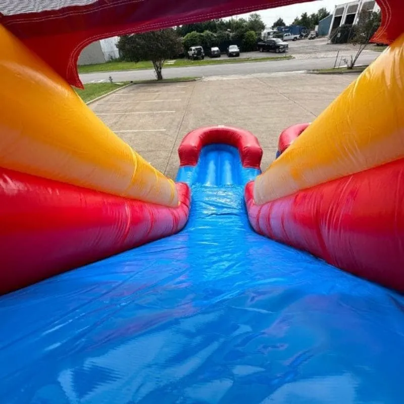 15'H Dura-Lite Dual Lane Red n Blue Slide