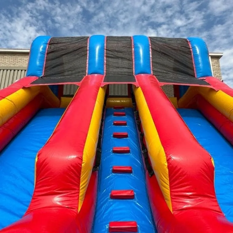 15'H Dura-Lite Dual Lane Red n Blue Slide