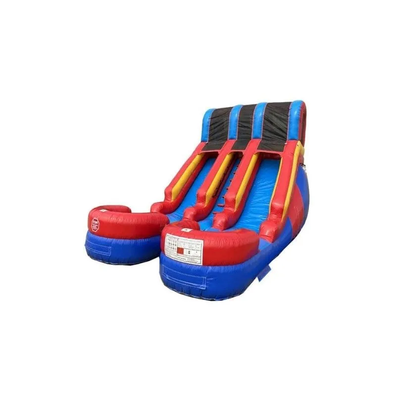 15'H Dura-Lite Dual Lane Red n Blue Slide