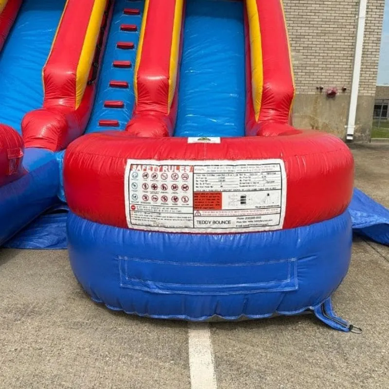 15'H Dura-Lite Dual Lane Red n Blue Slide
