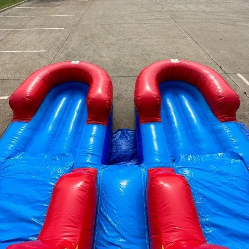 15'H Dura-Lite Dual Lane Red n Blue Slide