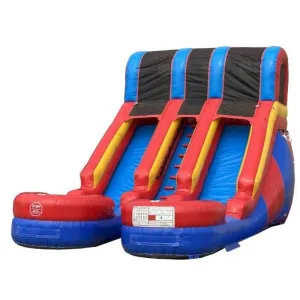 15'H Dura-Lite Dual Lane Red n Blue Slide