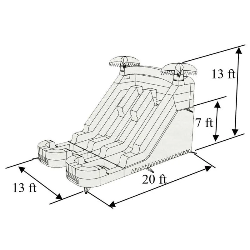 15'H Dura-Lite Dual Lane Red n Blue Slide