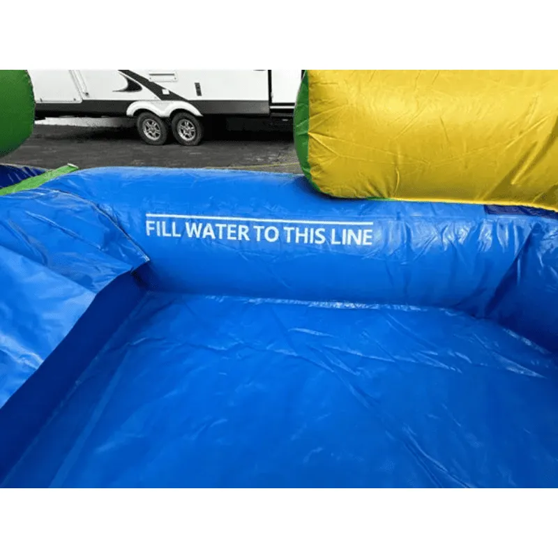 16'H Dura-Lite Green Water Slide w Detachable Pool