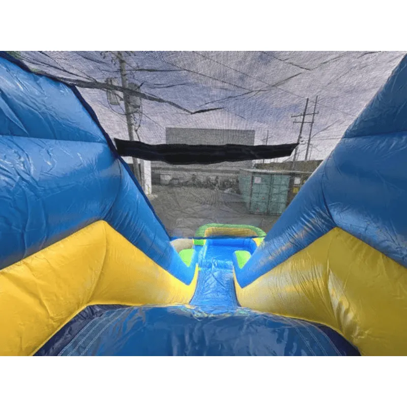 16'H Dura-Lite Green Water Slide w Detachable Pool
