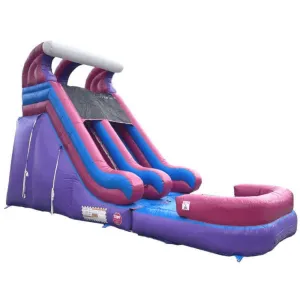 16'H Dura-Lite Pink Water Slide w Detachable Pool