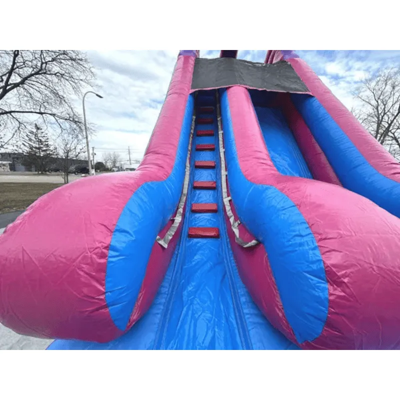 16'H Dura-Lite Pink Water Slide w Detachable Pool