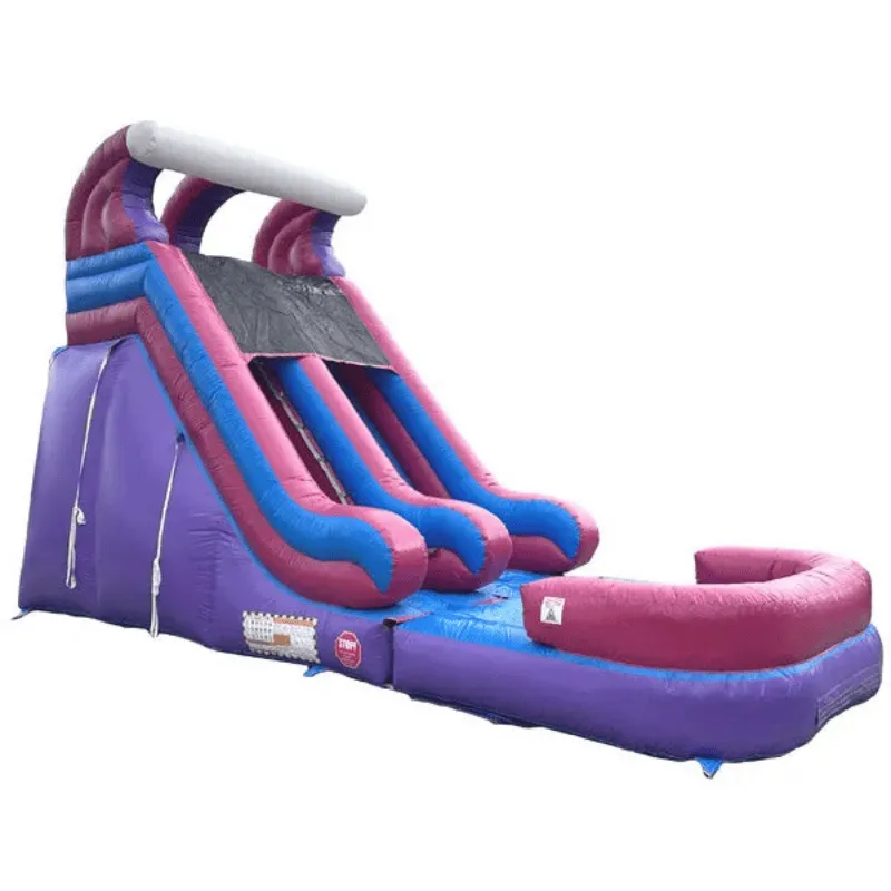 16'H Dura-Lite Pink Water Slide w Detachable Pool