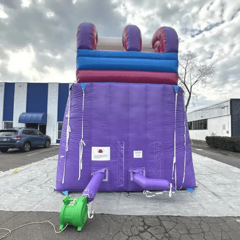16'H Dura-Lite Pink Water Slide w Detachable Pool