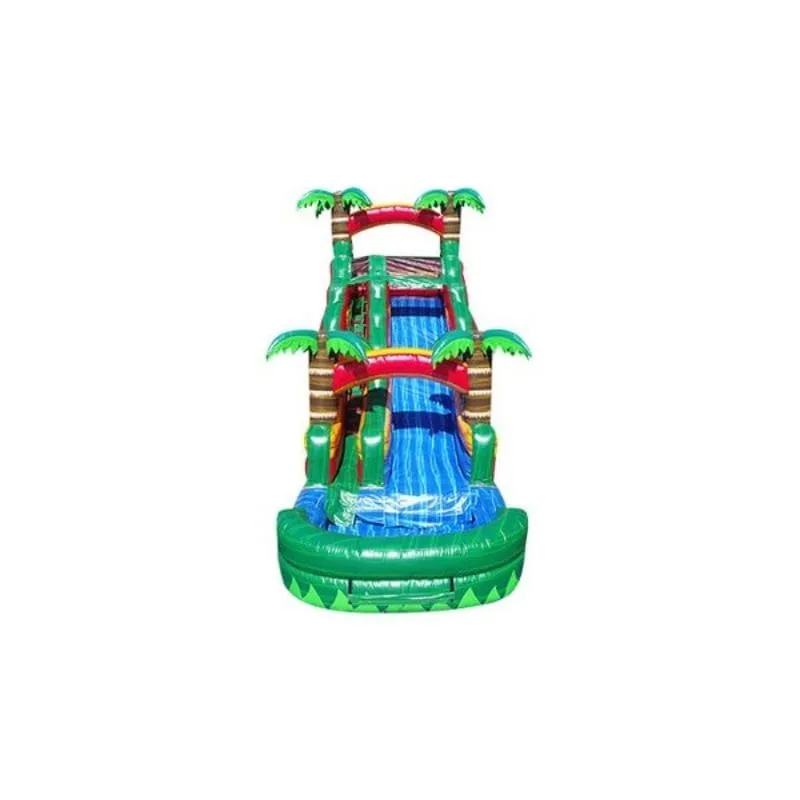 18 FT Emerald Fire Inflatable Water Slide in Green and Red