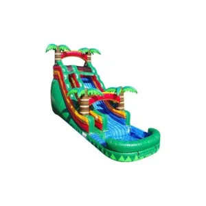 18 FT Emerald Fire Inflatable Water Slide in Green and Red