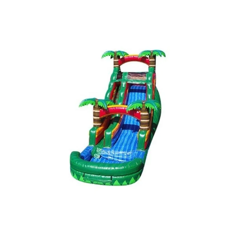 18 FT Emerald Fire Inflatable Water Slide in Green and Red