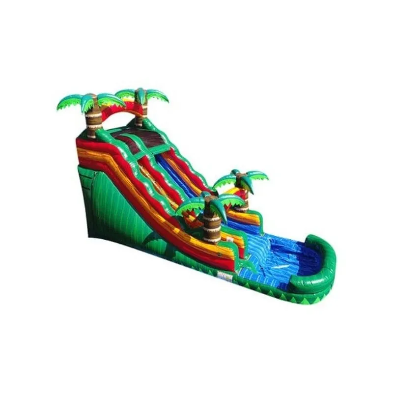 18 FT Emerald Fire Inflatable Water Slide in Green and Red