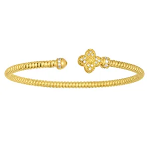18 Karat Yellow Gold Diamond Cuff Bangle Bracelet