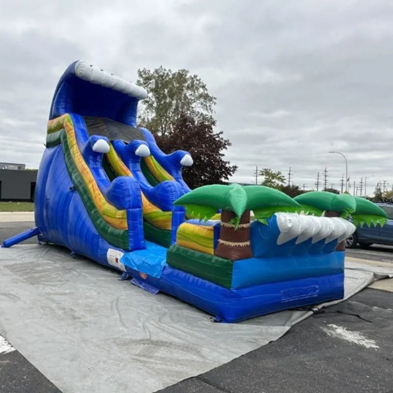 18'H Dura-Lite  Tidal Wave Slide Wet n Dry in Blue