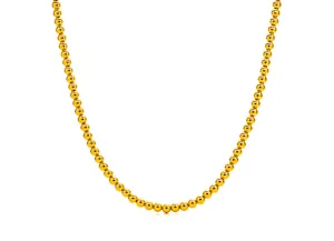 18k Gold Bead Necklace - 5mm