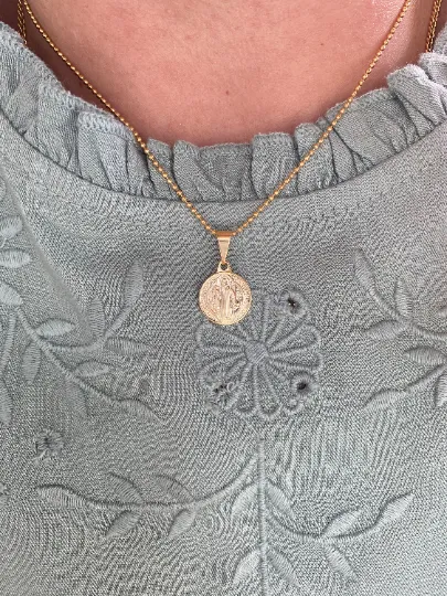 18k Gold Filled Pendant of Saint Benedict Available In Three