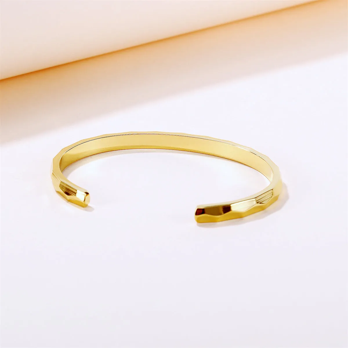 18K Gold-Plated Diamond-Cut Cuff