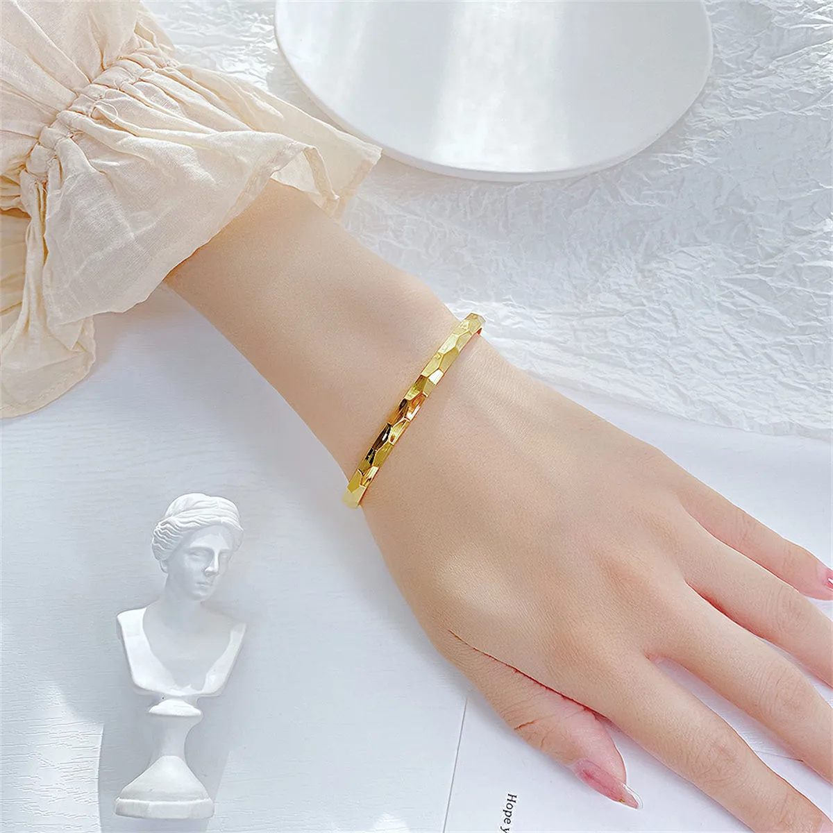 18K Gold-Plated Diamond-Cut Cuff